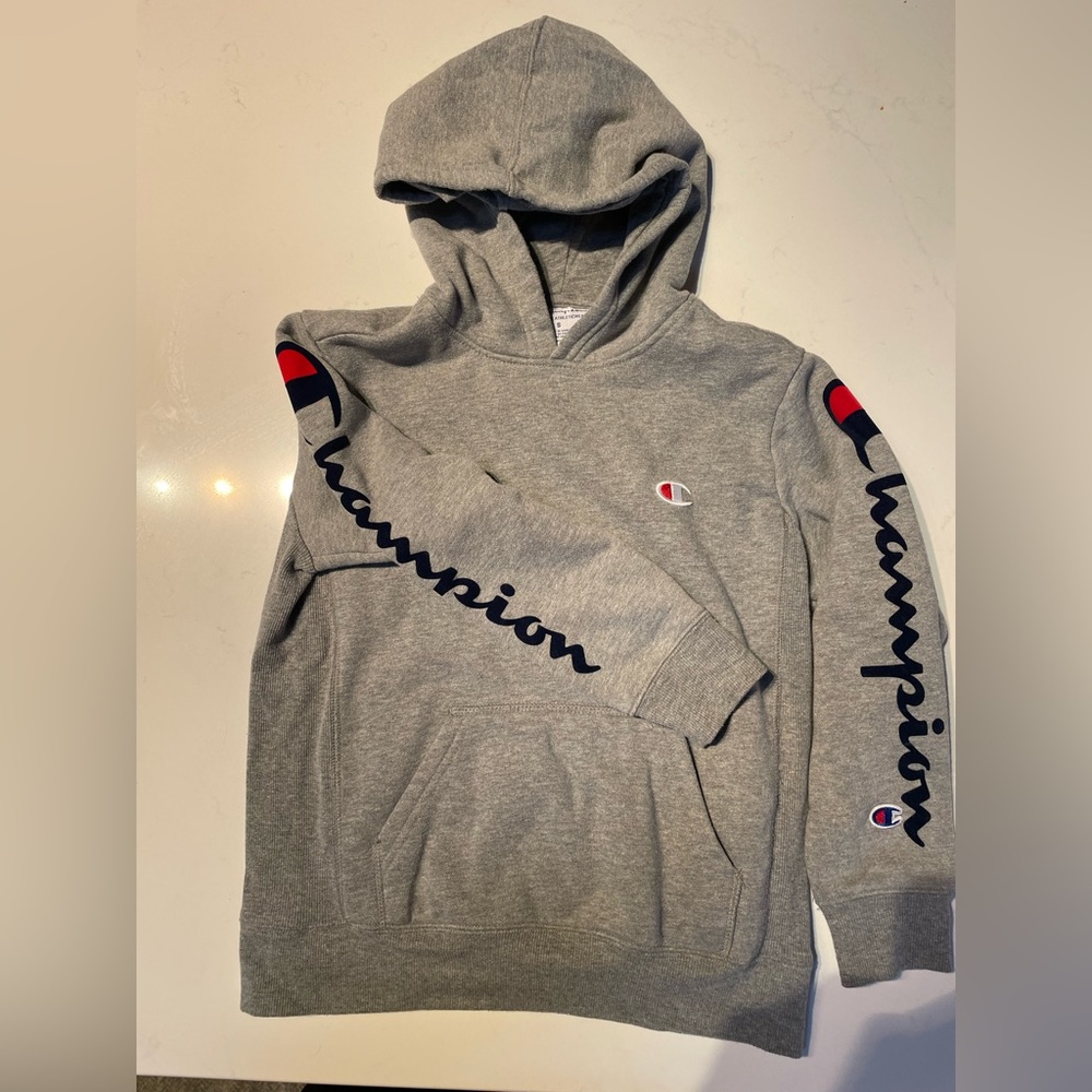 Champion Hoodie.   Light gray.